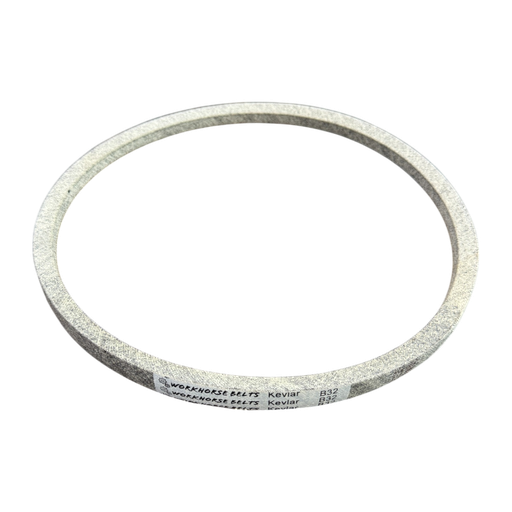 [1000593] Kevlar V-Belt B32 (5L350) with color white and logo (Cord inside and coated cotton wrapped outside)